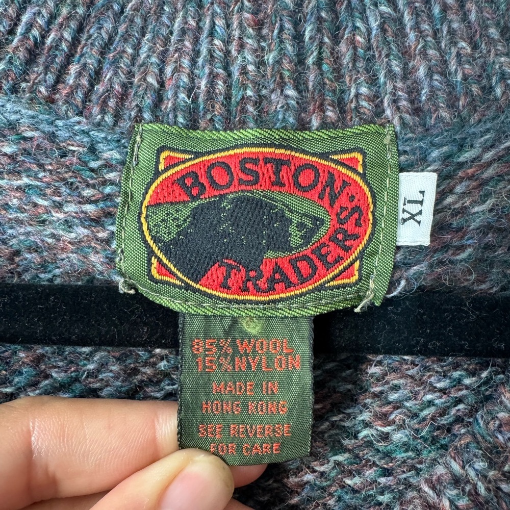 Vintage Boston Traders Wool Cable Knit Sweater Vest XL Coastal Grandma Scandi - Picture 3 of 4